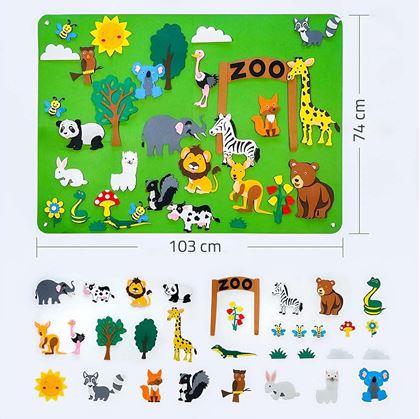 Obrázok z Plstená výučbová doska pre deti - zoo