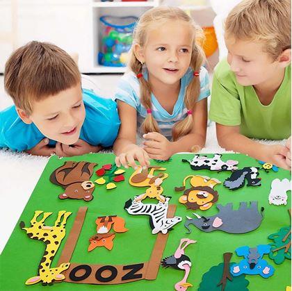 Obrázok z Plstená výučbová doska pre deti - zoo