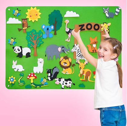 Obrázok z Plstená výučbová doska pre deti - zoo