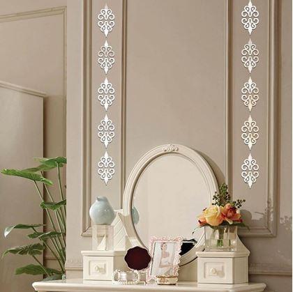 Obrázok z Zrkadlové samolepky ornamenty 10 ks -  strieborné