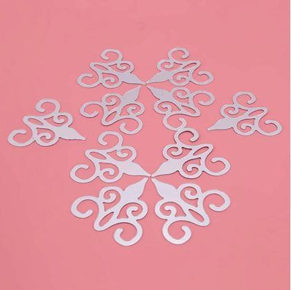 Obrázok z Zrkadlové samolepky ornamenty 10 ks -  strieborné