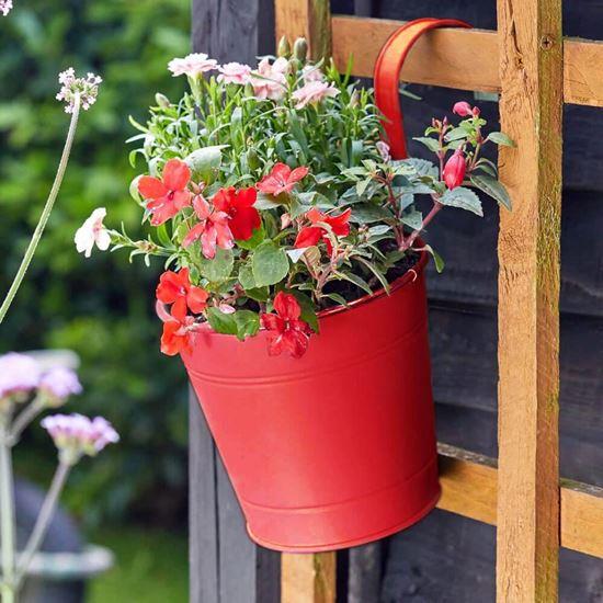 Obrázok z Závesný kvetináč na balkón  -  červený
