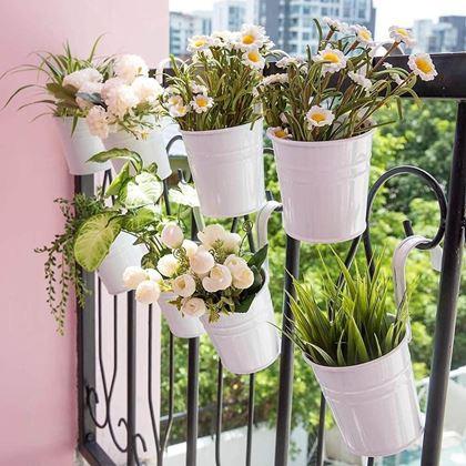 Obrázok z Závesný kvetináč na balkón  -  biely