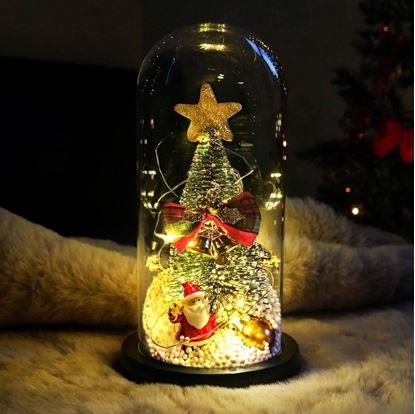 Obrázok Svietiaci vianočný stromček v sklenenej váze v darčekovom balení