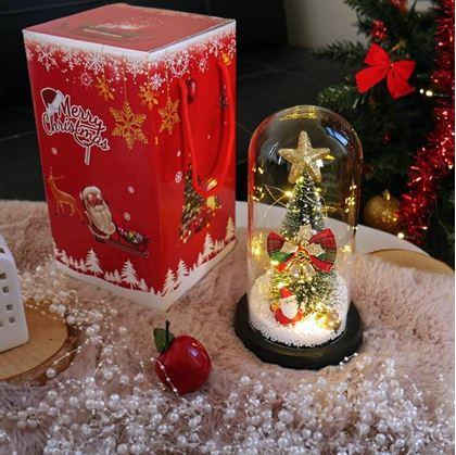 Obrázok z Svietiaci vianočný stromček v sklenenej váze v darčekovom balení