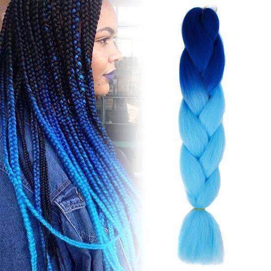 Obrázok z Ombre príčesok na vlasy - modrý