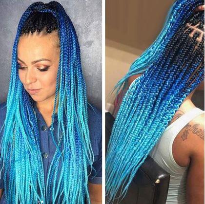 Obrázok z Ombre príčesok na vlasy - modrý