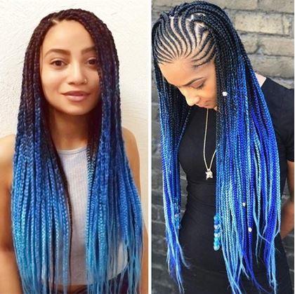 Obrázok z Ombre príčesok na vlasy - modrý