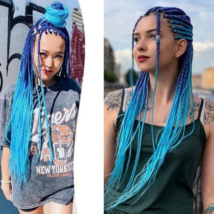 Obrázok z Ombre príčesok na vlasy - modrý