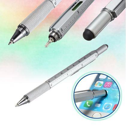 Obrázok z Viacúčelové pero 6v1: pero, stylus, pravítko, vodováha, 2x skrutkovač