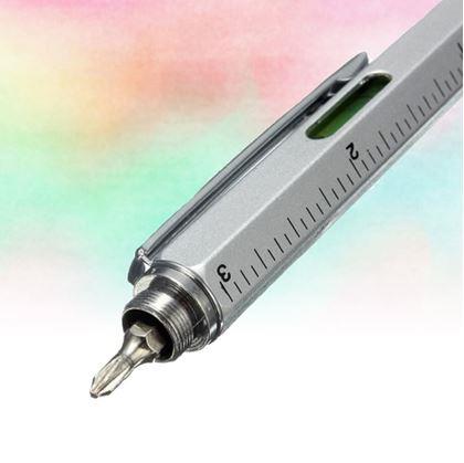 Obrázok z Viacúčelové pero 6v1: pero, stylus, pravítko, vodováha, 2x skrutkovač