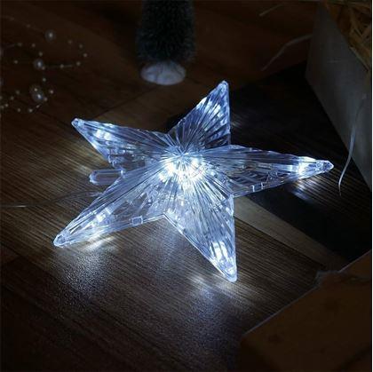 Obrázok z Vianočná svietiaca hviezda na stromček -  studené svetlo