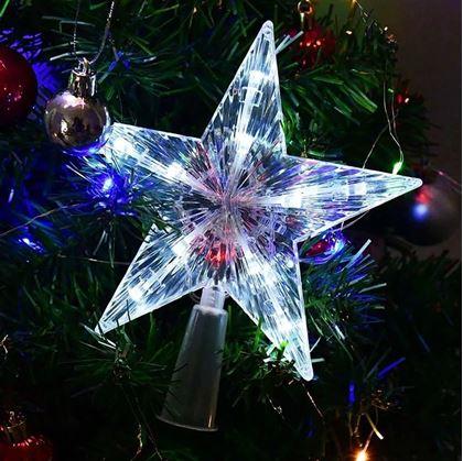 Obrázok z Vianočná svietiaca hviezda na stromček -  studené svetlo