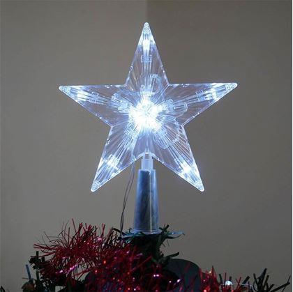 Obrázok z Vianočná svietiaca hviezda na stromček -  studené svetlo