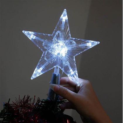 Obrázok z Vianočná svietiaca hviezda na stromček -  studené svetlo