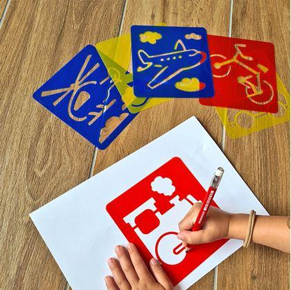 Obrázok z Šablóny na maľovanie 6 ks - dopravné prostriedky