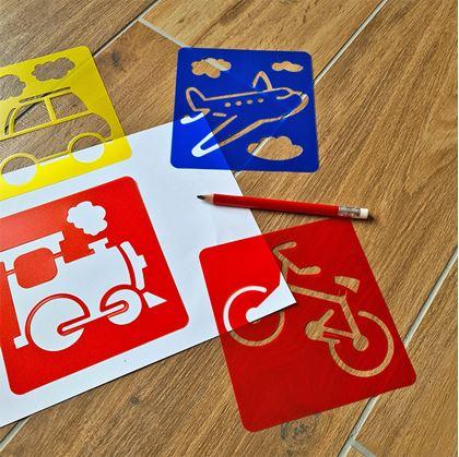 Obrázok z Šablóny na maľovanie 6 ks - dopravné prostriedky