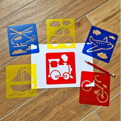 Obrázok z Šablóny na maľovanie 6 ks - dopravné prostriedky