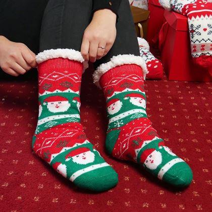 Obrázok z Vianočné hrejivé ponožky s kožušinkou  -  Santa Claus