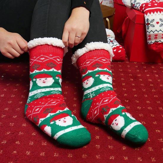 Obrázok z Vianočné hrejivé ponožky s kožušinkou  -  Santa Claus