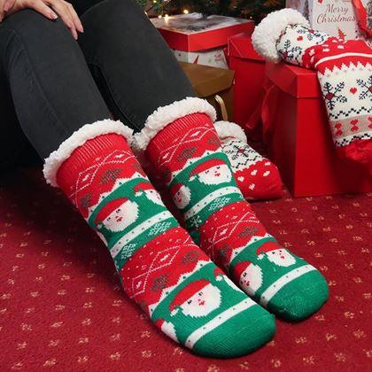 Obrázok z Vianočné hrejivé ponožky s kožušinkou  -  Santa Claus