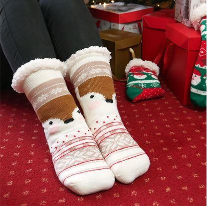 Obrázok Vianočné hrejivé ponožky s kožušinkou