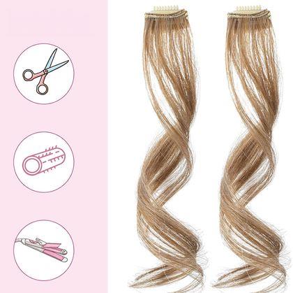 Obrázok z Príčesok do vlasov na klipse melír - tmavá blond