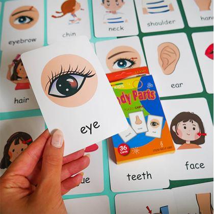 Obrázok z Sada 36 výučbových kartičiek v angličtine -  časti tela