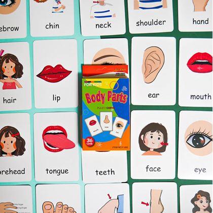 Obrázok z Sada 36 výučbových kartičiek v angličtine -  časti tela