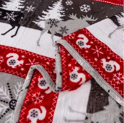 Obrázok Vianočná mikroplyšová deka lesné kráľovstvo 150 x 200 cm