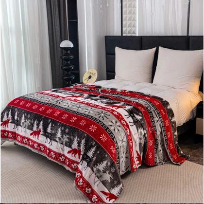 Obrázok z Vianočná mikroplyšová deka lesné kráľovstvo 150 x 200 cm