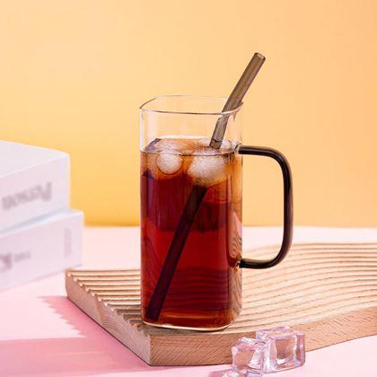 Obrázok z Hranatý pohár s viečkom, slamkou a uškom - 350 ml