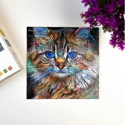 Obrázok z Drevené mačacie puzzle  -  mourovatá mačka