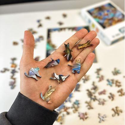 Obrázok z Drevené mačacie puzzle  -  mourovatá mačka