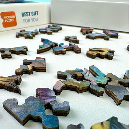 Obrázok z Drevené mačacie puzzle  -  mourovatá mačka