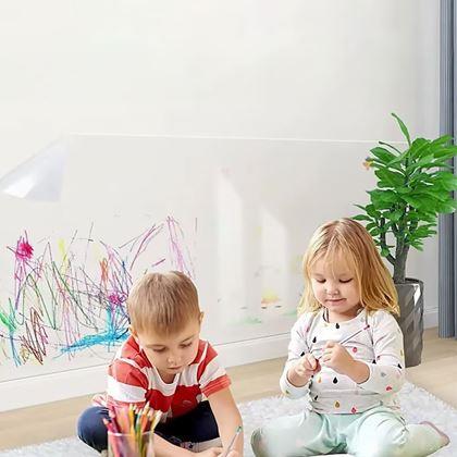 Obrázok z Statická transparentná ochranná a umývateľná fólia na stenu 60x200 cm