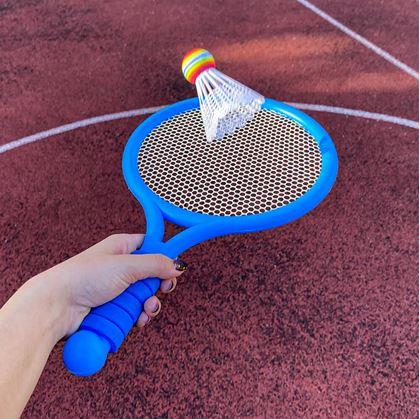 Obrázok z Detská sada na bedminton - rakety, loptička, košík