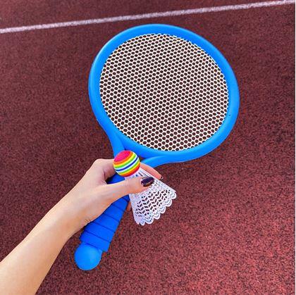 Obrázok z Detská sada na bedminton - rakety, loptička, košík