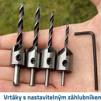 Obrázok z Sada vrtákov so záhlbníkom 4 ks