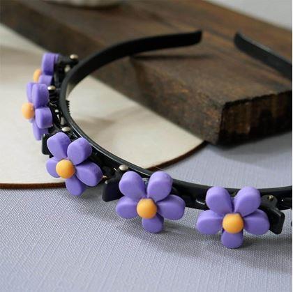 Obrázok z Detská čelenka so sponkami  -  nezábudka