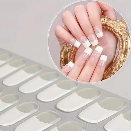 Obrázok z Elegantné nálepky na nechty - francúzska manikúra - biela