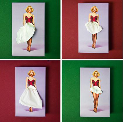 Obrázok z Papierové vreckovky v krabičke - dáma v šatách