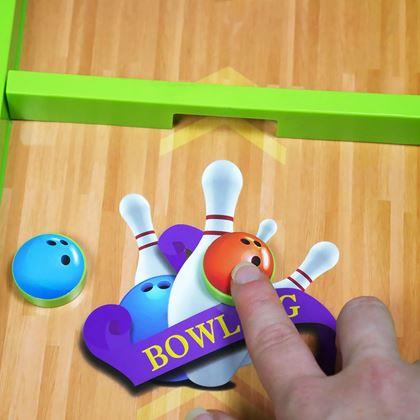 Obrázok z Sada športových stolových hier 6v1 - futbal, basketbal, curling, preteky, kolky, bowling