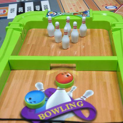 Obrázok z Sada športových stolových hier 6v1 - futbal, basketbal, curling, preteky, kolky, bowling