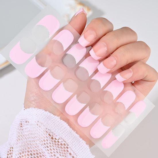 Obrázok z Elegantné nálepky na nechty - francúzska manikúra - ružová