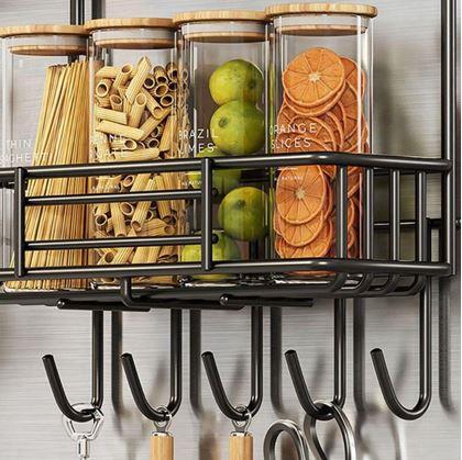 Obrázok z Kovový organizér na chladničku čierny