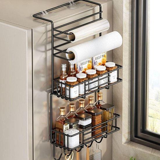 Obrázok z Kovový organizér na chladničku čierny