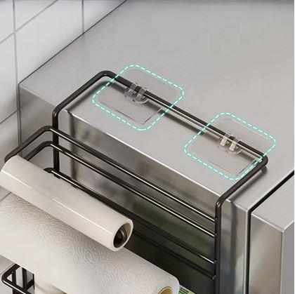 Obrázok z Kovový organizér na chladničku čierny