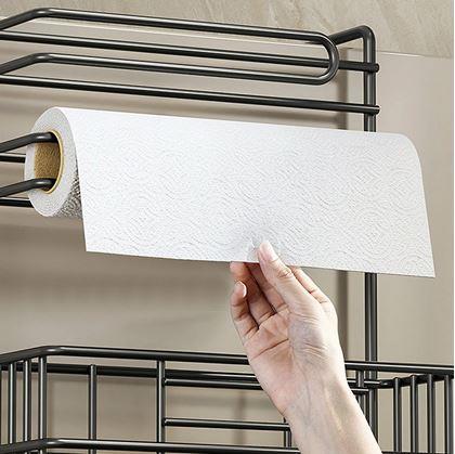 Obrázok z Kovový organizér na chladničku čierny