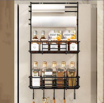 Obrázok z Kovový organizér na chladničku čierny